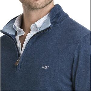 Vineyard Vines Men's Navy Cotton 1/4 Zip Pullover Sweater Size M